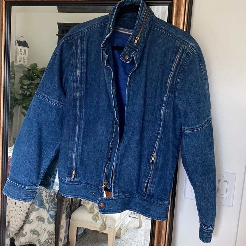 Nino Cerruti Vintage Denim Biker Jacket